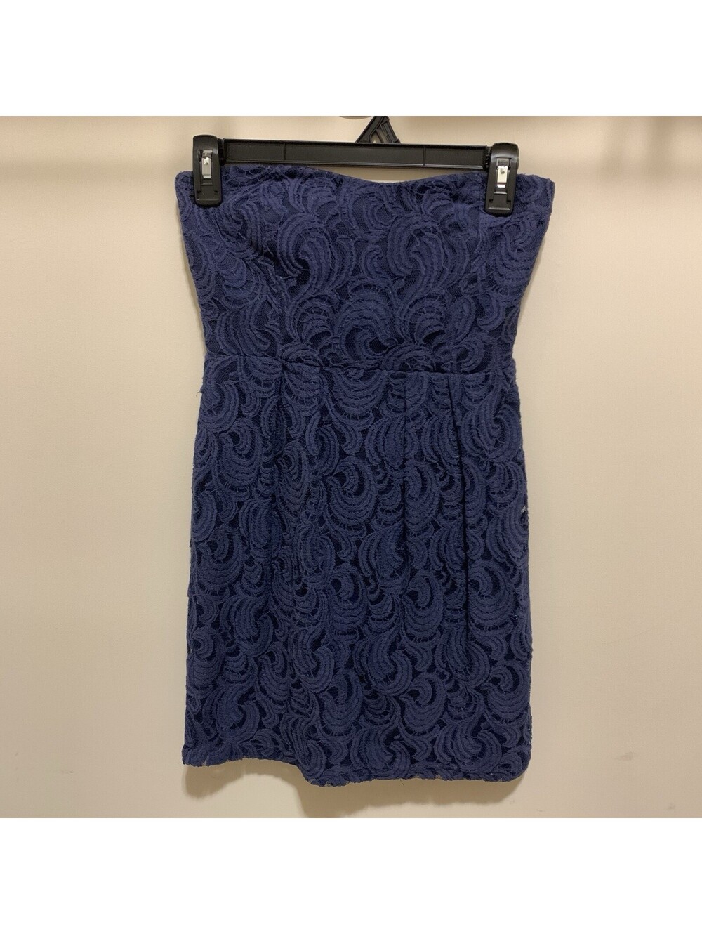 PRETTY GOOD Women’s Dress S Navy Lace Strapless Sweetheart Neck